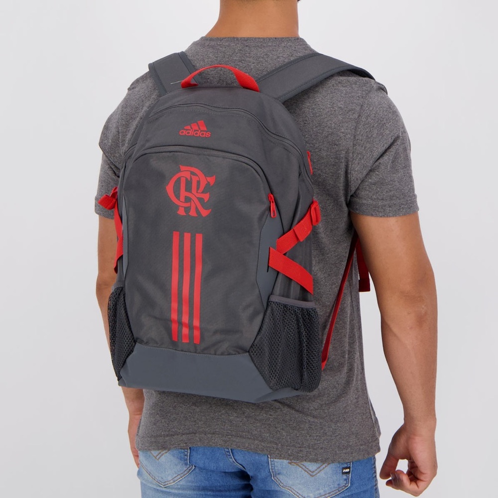 Adidas Flamengo Red and Gray Backpack